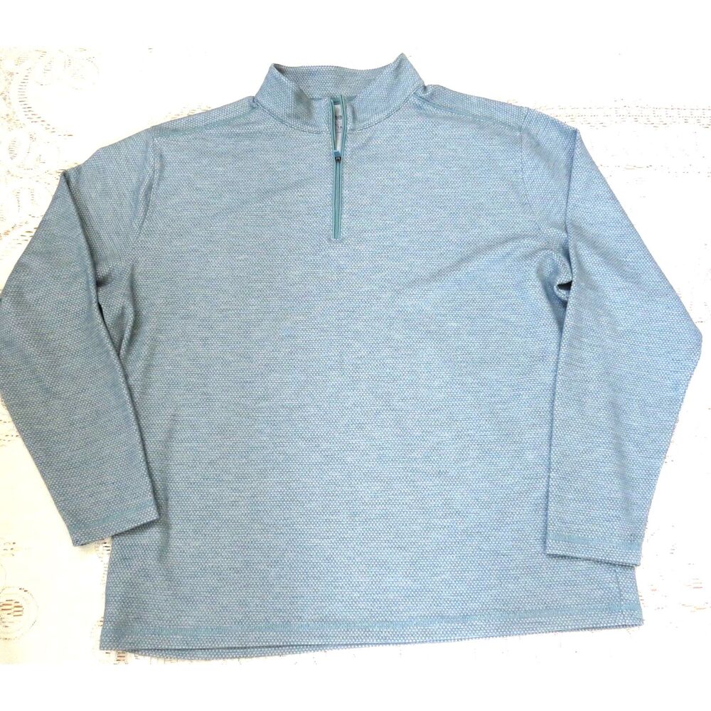 Ahead Casuals Men's Pullover Golf Sweater 1/4 Zip Sea Foam Green EUC - Picture 6 of 7